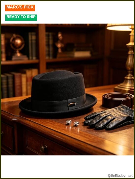 100% Wool Pork Pie Hat - Vintage Fedora Short Brim Unisex main image 4